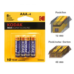 KODAK MAX SUPER ALKALINE AAA battery (4 pack)