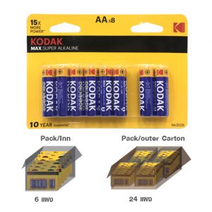 KODAK MAX SUPER ALKALINE AA battery (8 pack)
