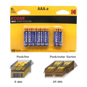 KODAK MAX SUPER ALKALINE AAA battery (8 pack)